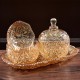Glass Elegance Candy Jar Trio: Set of 3 Creative Storage Boxes with Lids