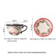 Vintage Hand Paint Underglazed Tea Cups Saucers Beads Rim Coffee Mugs
