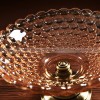 Golden Elegance: Gilded Crystal Glass Fruit Tray High-foot Serving Bowl