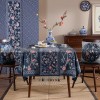 Lanruoting Table Runner Chinese Tea Table Runner Blue Long Table Cover