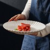 Ceramic Dinnerware Disc Chrysanthemum Flat Plate Minimalism Plate