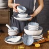 Symphony of Elegance: Vertical Pattern Underglaze Ceramic Dinnerware Set - 26 Pieces