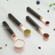 Set of 4 Rose Gold Stainless Steel Measuring Spoons with Elegant Wood Handles