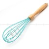 Wooden Handle Silicone Egg Whisk – Hand Blender Coil Milk Frother