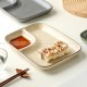 Ceramic Dinner Divided Plate Dumpling Sushi Plate with Dipping Dish