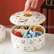 Living Room Compartment Plate Candy Box Snack Storage Tray With Lid