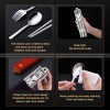 304 Stainless Steel Portable Cutlery Set 3 Pcs Fork Spoon Chopsticks