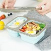 Silicone Compartments Lunch Box Foldable Portable Crisper Sealed Box