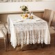 Tourte Lace Embroidered Hollow Tablecloth White Desk Cover Table Cloth