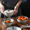 Nostalgic Charm: Japanese-inspired Ceramic Rice Bowls 5"