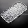 Rectangular Vertical Striped Glass Fruit Tray Multiple Functions Plate