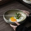 Kiln Change Ceramic Round Deep Plate Soup Plate Shallow Bowl