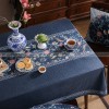 Lanruoting Tablecloth Blue Chinese Table Cloth Waterproof Cloth Cover