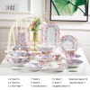 Japanese Ceramic Dinner Set Blue and White Dinnerware Set 46-Piece