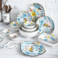 Hand-Drawn Doodle Ceramic Bowls and Plates - Household Dinnerware Hand-Drawn Doodle Ceramic Bowls and Plates - Household Dinnerware