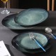 Kiln Glazed Ceramic Tableware Flat Plate Shallow Plate Dinner Plate