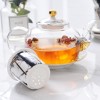 Bone China Tea Set with Infuser and Warmer, Marble Pattern, Glass Teapot and Tea Cups with Saucers - Set of 10