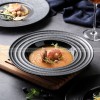 Nordic Simple Black Tableware Ceramic Shallow Plate Porcelain Plate