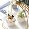 Ceramic Cake and Dessert Table Stand in the Form of a Birdcage Display Shelf for Afternoon Tea