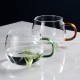 Transparent Glass Ware Set Heat Resistant Mugs With Colorful Handle