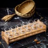 Carved Glass Tumbler Household Wine Glass Spirit Glass Set with Cup Rack