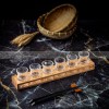 Carved Glass Tumbler Household Wine Glass Spirit Glass Set with Cup Rack