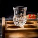 Carved Glass Tumbler Household Wine Glass Spirit Glass Set with Cup Rack