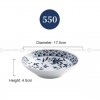 Japanese Blue and White Ceramic Deep Plates Pasta Bowl 7" Set of 4