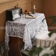 Yiya Tablecloth Simple White Lace Table Cloth Hollow Table Cover