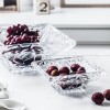 Engraved Crystal Glass Fruit Plate Square Fruit Bowl Fruit Bucket