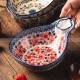Creative Pastoral Tableware Ceramic Bowl With Sauce Compartment 8"