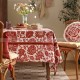 Janissa Tablecloth Red New Year Decorative Table Cloth Waterproof Velvet Cover