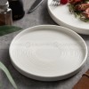 Nordic Ceramic Dinnerware Weiss Series White Plate With Edge