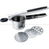 Silicone Handle Potato Puree Press with 3 Filter Holes - Mashed Potato Maker