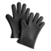 Heat Resistant Five-finger Gloves Thickened Silicone Insulation Black Gloves