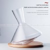 Crystal Glass Wine Decanter Balance Tumbler with Wooden Base Decanter