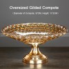 Golden Elegance: Gilded Crystal Glass Fruit Tray High-foot Serving Bowl