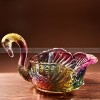 European Fruit Pot Snack Plate Crystal Glass Swan Fruit Bowl