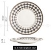 Nordic White-grey-gold Dinner Plate Weiss Series Ceramic Electroplating Shallow Plate