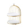 Ceramic Cake and Dessert Table Stand in the Form of a Birdcage Display Shelf for Afternoon Tea