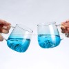 Gradient Blue Glass Kettle and Cup Set High Temperature Resistant Pitcher with Mugs