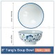 Japanese Blue and White Ceramic Soup Bowl Underglazed 8" Set of 2