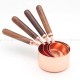 Thickened Copper Plated Baking Spoon Wooden Handle Measuring Cup Set of 4