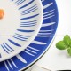 Nordic Ceramic Tableware Simple Line Pattern Disc Snack Dinner Plate