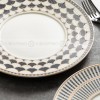 Nordic White-grey-gold Dinner Plate Weiss Series Ceramic Electroplating Shallow Plate