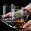 Transparent Glass Ware Set Heat Resistant Mugs With Colorful Handle