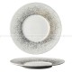 Designer Dinnerware Collection Weiss Series Ceramic White/Sliver Plate