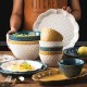 Minimalist Embossed Tableware Ceramic Dinnerware Plates Bowls