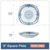 Japanese Blue and White Ceramic Square Dinner Plates 8" Set of 4