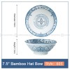 Blue and White Under Glazed Ceramic Bowl Japan Style 7.5" Set of 4